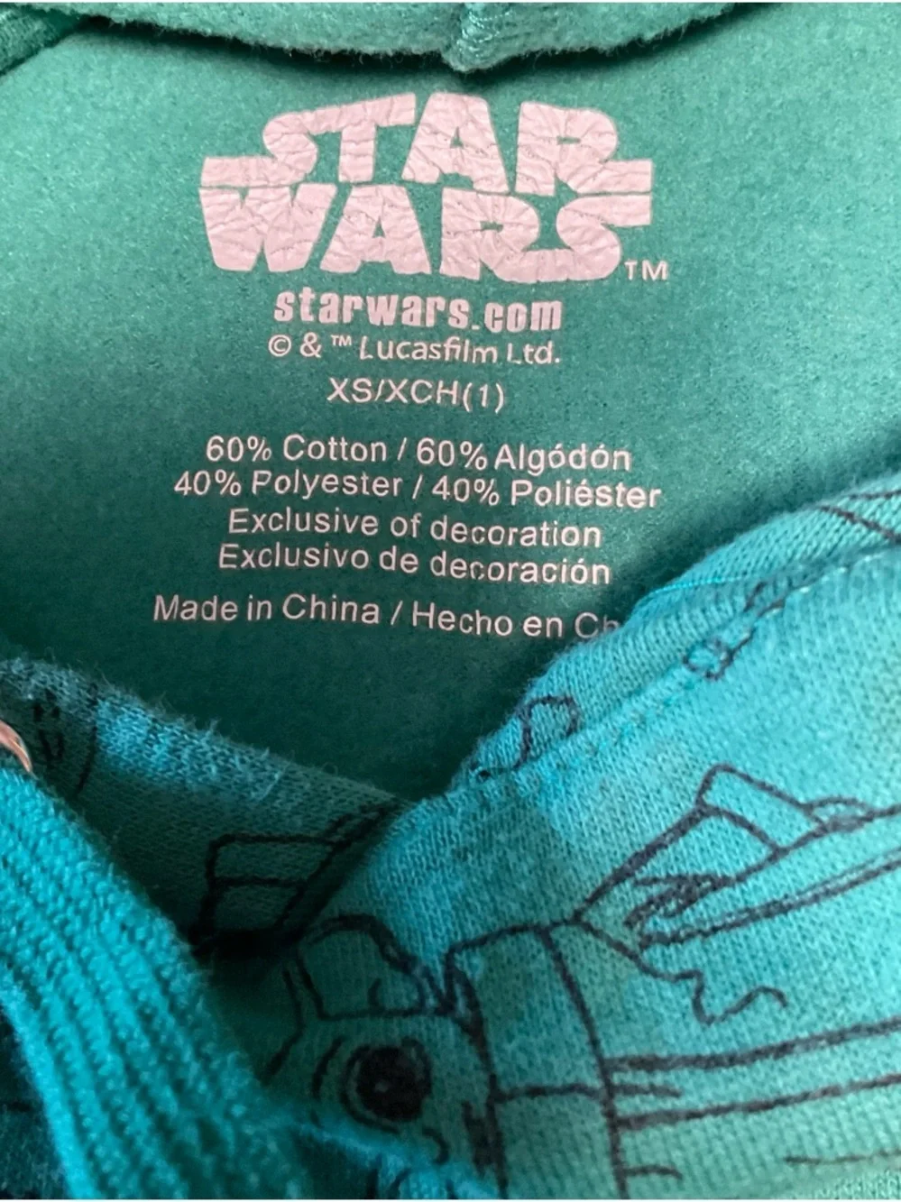 Star Wars Teal Hoodie with Pink Logo